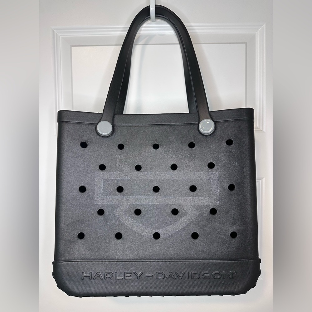 Harley-Davidson Black Perforated Tote with Logo - Picture 2 of 9
